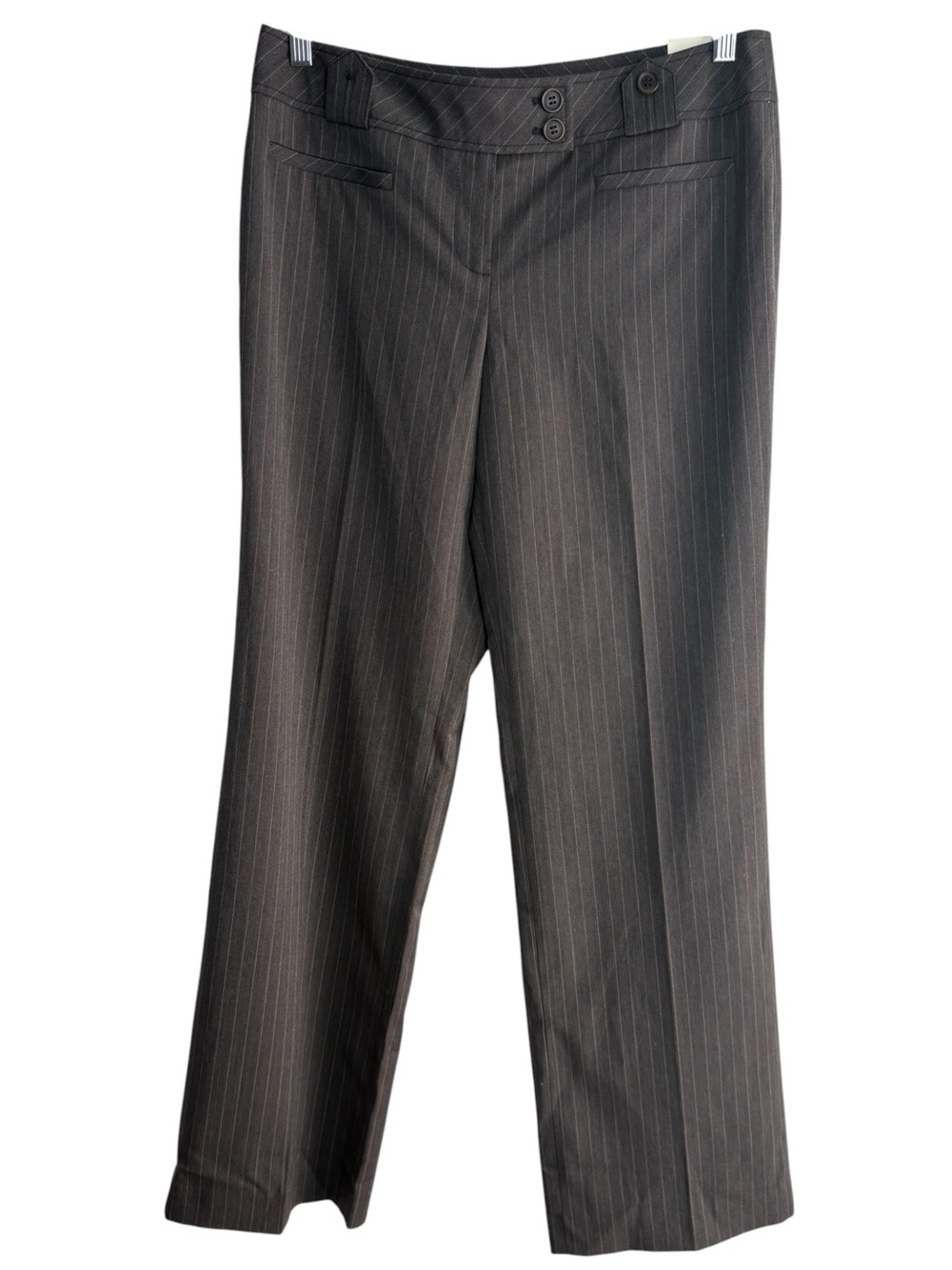 LOFT NWT Marissa Pinstripe Trousers/Dress Pants in Brown/Gold Size 8 -- NWT FLAW - Picture 4 of 16